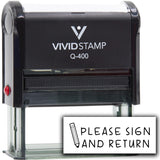 Vivid Stamp Please Sign and Return Stamps For Grading Self-Inking Rubber Stamps