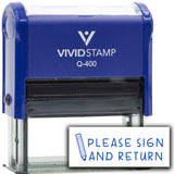 Vivid Stamp Please Sign and Return Stamps For Grading Self-Inking Rubber Stamps