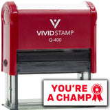 Vivid Stamp You?re a Champ Teacher Feedback Self-Inking Rubber Stamps