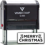 Vivid Stamp Merry Christmas Self Inking Rubber Stamp