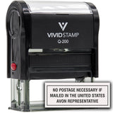 No Postage Necessary If Mailed In The United States Avon Representative Self Inking Rubber Stamp