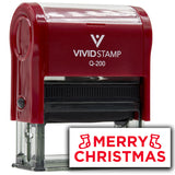 Vivid Stamp Merry Christmas Self Inking Rubber Stamp