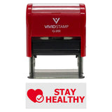 Vivid Stamp Stay Healthy Medical Self-Inking Rubber Stamps