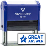 Vivid Stamp Great Answer Self Inking Rubber Stamp