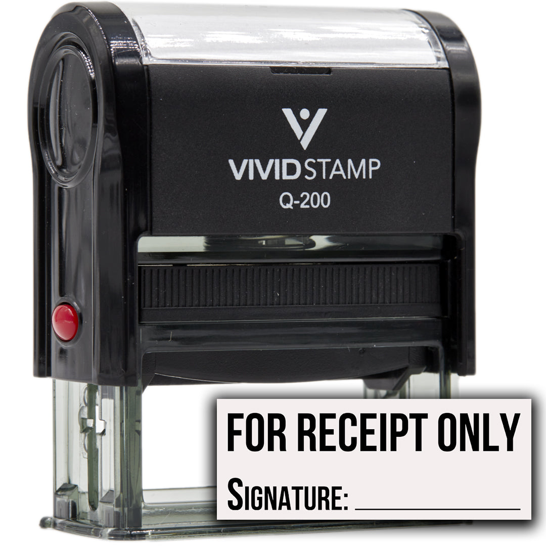 For Receipt Only with Signature and Date Line Self Inking Rubber Stamp –  Vivid Stamp