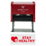 Vivid Stamp Stay Healthy Medical Self-Inking Rubber Stamps