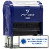Vivid Stamp May the Lord repay you for what you have done Self Inking Rubber Stamp
