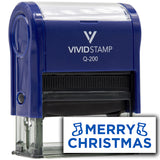 Vivid Stamp Merry Christmas Self Inking Rubber Stamp