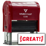 Vivid Stamp Great! Self Inking Rubber Stamp