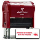 Vivid Stamp Praying For God To Hold You In The Palm of His Hand Self Inking Rubber Stamp