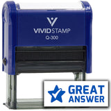 Vivid Stamp Great Answer Self Inking Rubber Stamp