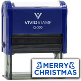 Vivid Stamp Merry Christmas Self Inking Rubber Stamp