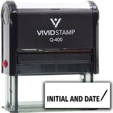 Vivid Stamp Initial and Date (Pen Pointing Down) Self Inking Rubber Stamp