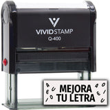 Vivid Stamp Mejora tu Letra Spanish School Self-Inking Rubber Stamps