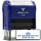 Vivid Stamp May God Make His Face Shine On You Self Inking Rubber Stamp