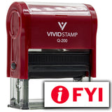 Vivid Stamp FYI Self Inking Rubber Stamp