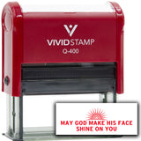 Vivid Stamp May God Make His Face Shine On You Self Inking Rubber Stamp