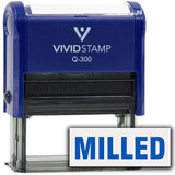 Milled Self-Inking Office Rubber Stamp