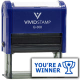 Vivid Stamp You?re a Winner Teacher Feedback Self-Inking Rubber Stamps