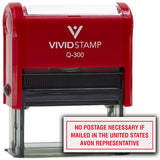 No Postage Necessary If Mailed In The United States Avon Representative Self Inking Rubber Stamp