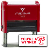 Vivid Stamp You?re a Winner Teacher Feedback Self-Inking Rubber Stamps