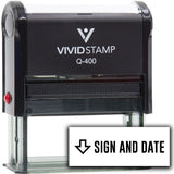 Vivid Stamp Sign and Date (Arrow Pointing Down) Self Inking Rubber Stamp