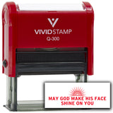 Vivid Stamp May God Make His Face Shine On You Self Inking Rubber Stamp