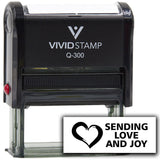 Vivid Stamp Sending Love and Joy Self Inking Rubber Stamp