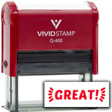 Vivid Stamp Great! Self Inking Rubber Stamp