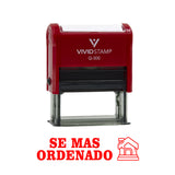 Vivid Stamp Se mas ordenado Spanish School Self-Inking Novelty Rubber Stamps