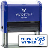 Vivid Stamp You?re a Winner Teacher Feedback Self-Inking Rubber Stamps