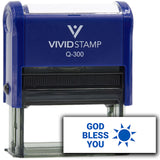 Vivid Stamp God Bless You Self Inking Rubber Stamp