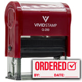 Ordered By Date (Order Complete) Self Inking Rubber Stamp
