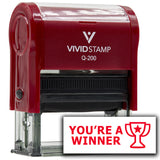 Vivid Stamp You?re a Winner Teacher Feedback Self-Inking Rubber Stamps