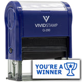 Vivid Stamp You?re a Winner Teacher Feedback Self-Inking Rubber Stamps