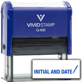 Vivid Stamp Initial and Date (Pen Pointing Down) Self Inking Rubber Stamp