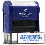 No Postage Necessary If Mailed In The United States Avon Representative Self Inking Rubber Stamp