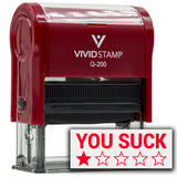 Vivid Stamp You Suck Self Inking Rubber Stamp