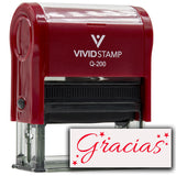 Gracias w/ Stars Self-Inking Office Rubber Stamp