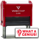 Vivid Stamp What a Genius! Teacher Feedback Self-Inking Rubber Stamps