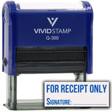 For Receipt Only with Signature and Date Line Self Inking Rubber Stamp