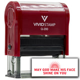 Vivid Stamp May God Make His Face Shine On You Self Inking Rubber Stamp