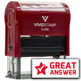 Vivid Stamp Great Answer Self Inking Rubber Stamp