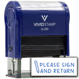 Vivid Stamp Please Sign and Return Stamps For Grading Self-Inking Rubber Stamps