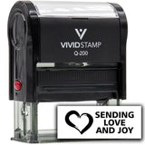 Vivid Stamp Sending Love and Joy Self Inking Rubber Stamp