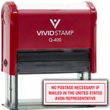 No Postage Necessary If Mailed In The United States Avon Representative Self Inking Rubber Stamp