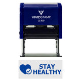 Vivid Stamp Stay Healthy Medical Self-Inking Rubber Stamps