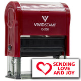 Vivid Stamp Sending Love and Joy Self Inking Rubber Stamp