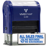 All Sales Final No Refunds No Exchanges (Vector) Self Inking Rubber Stamp