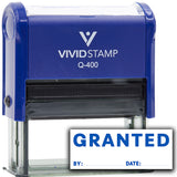 Vivid Stamp Granted By Date Self Inking Rubber Stamp